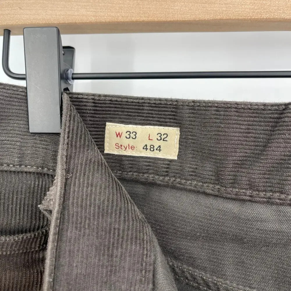J.Crew Men's 484 Slim Fit Corduroy Pants Urban Olive Brown 33x32